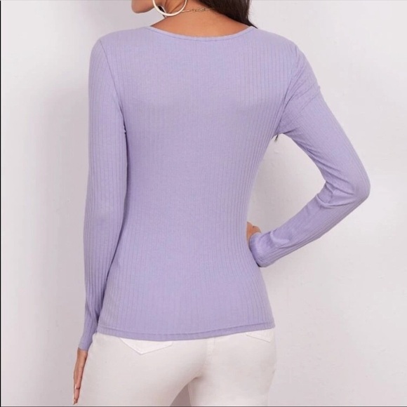 Shein Purple Form Fitted Ribbed Top Size Medium​​ - Picture 4 of 6